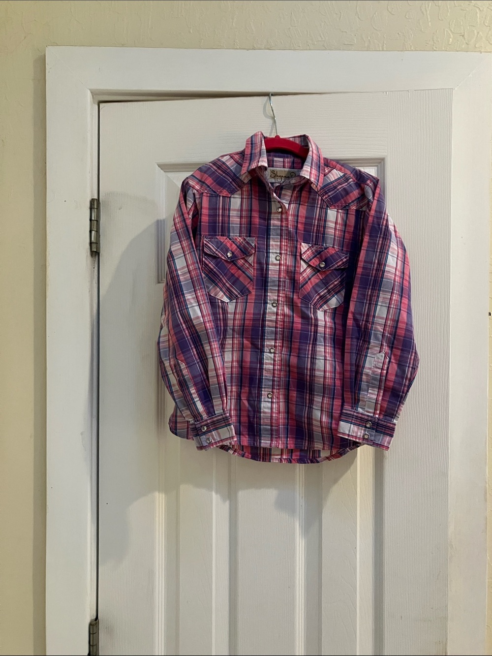 Shyanne Pink Purple Plaid Button-Down Shirt